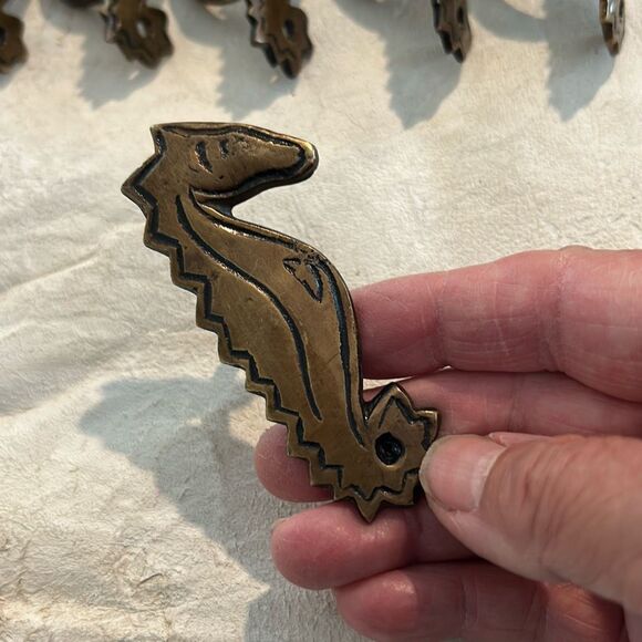 Brass Seahorse Napkin Rings (6) - Picture 2 of 5